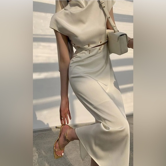 NWT Luna High Waist Dress Pinned Cropped Waist - Picture 2 of 6